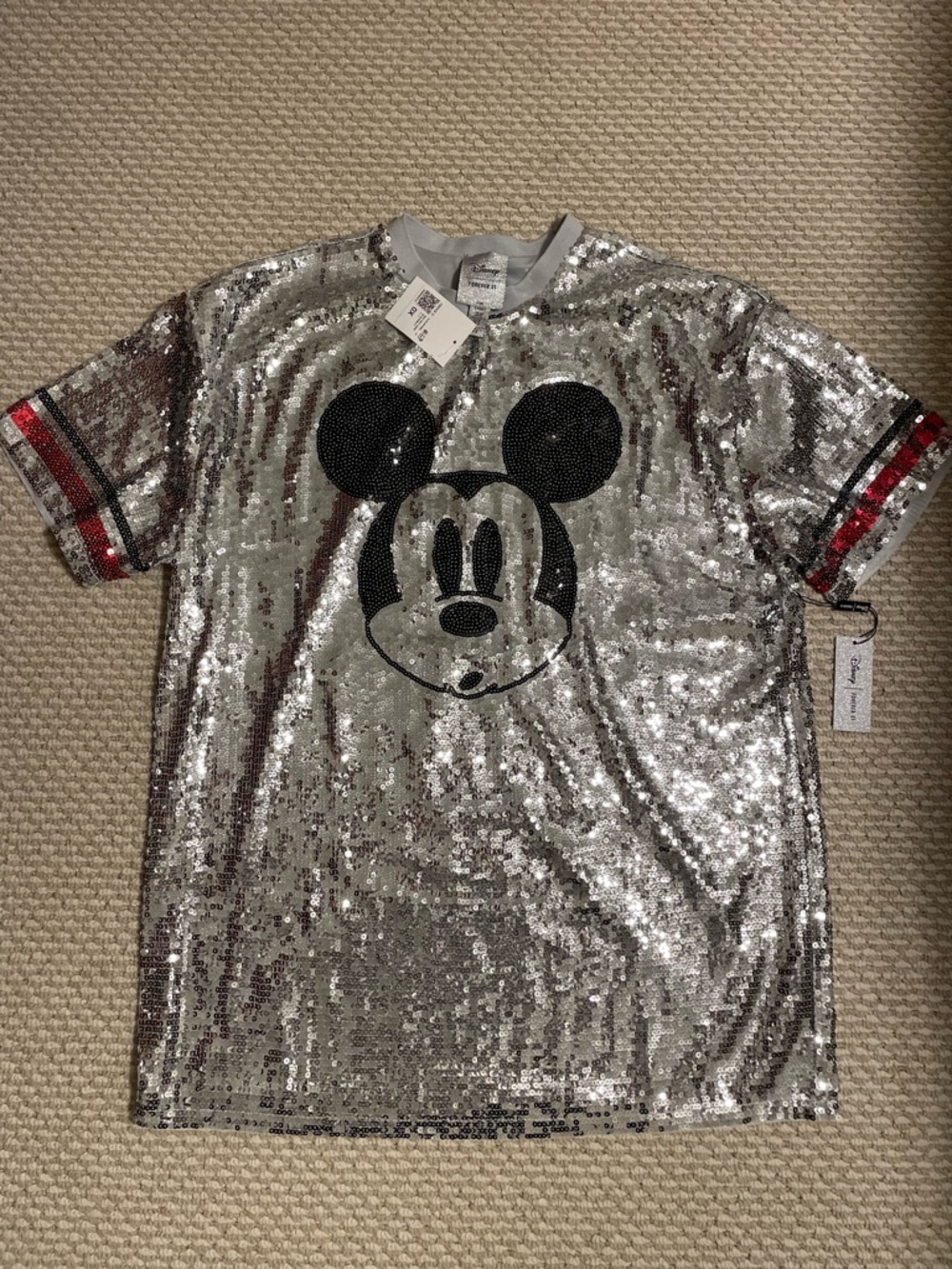 New Forever 21 x Disney collection Mickey Mouse Sequin Tee Size OX